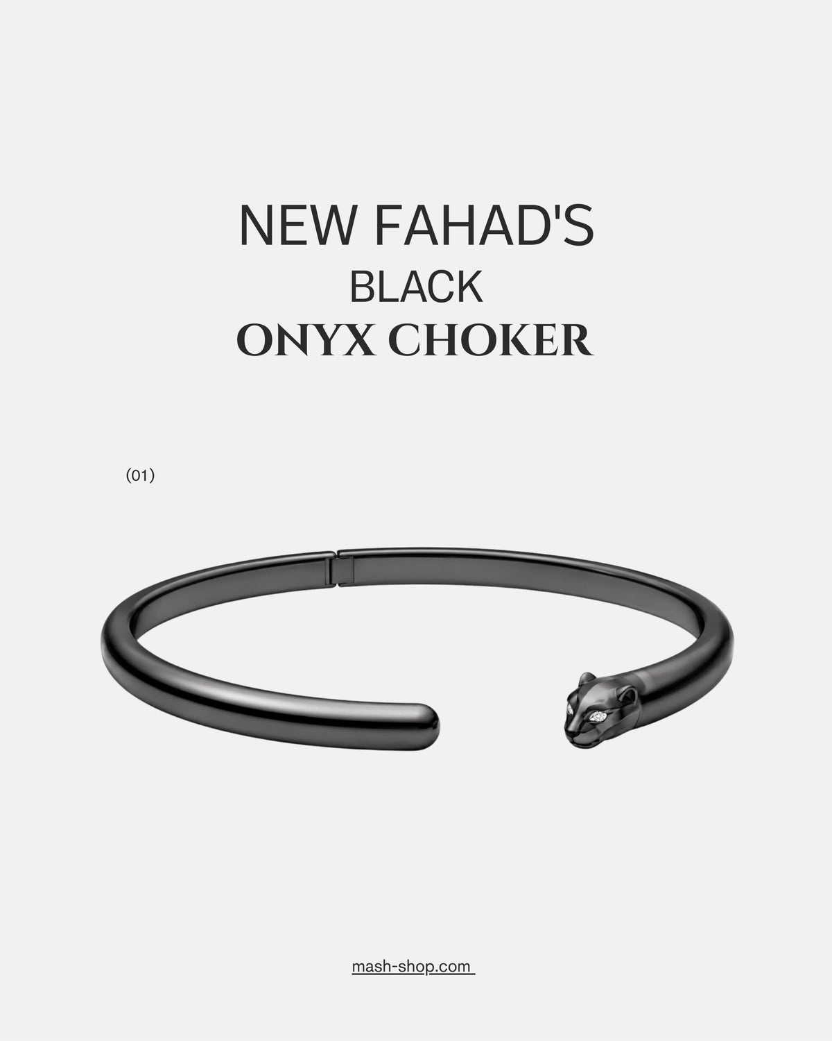 EF- Black onyx panther choker with diamond eyes