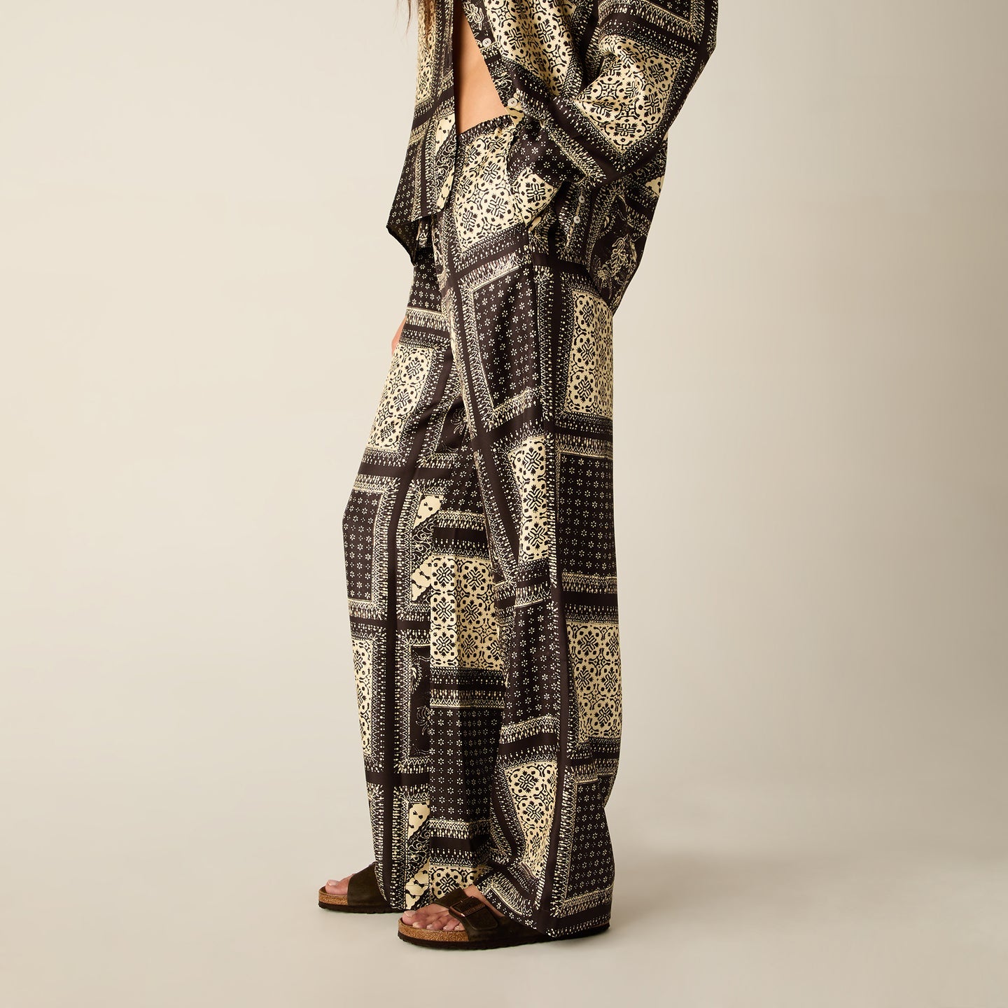 Kith - Block Print shirt and pant silk set