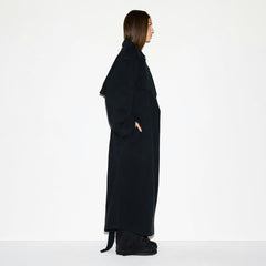 Skims - OVERSIZED TRENCH COAT - boyfriend cotton  fleece - onyx black