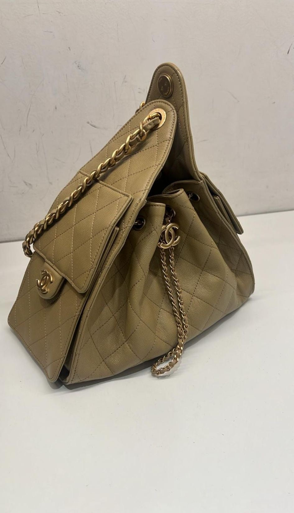 Chanel - small  dark biege