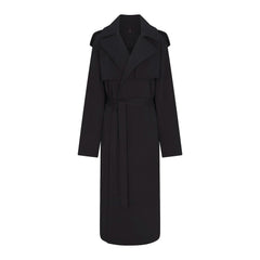 Skims - OVERSIZED TRENCH COAT - boyfriend cotton  fleece - onyx black