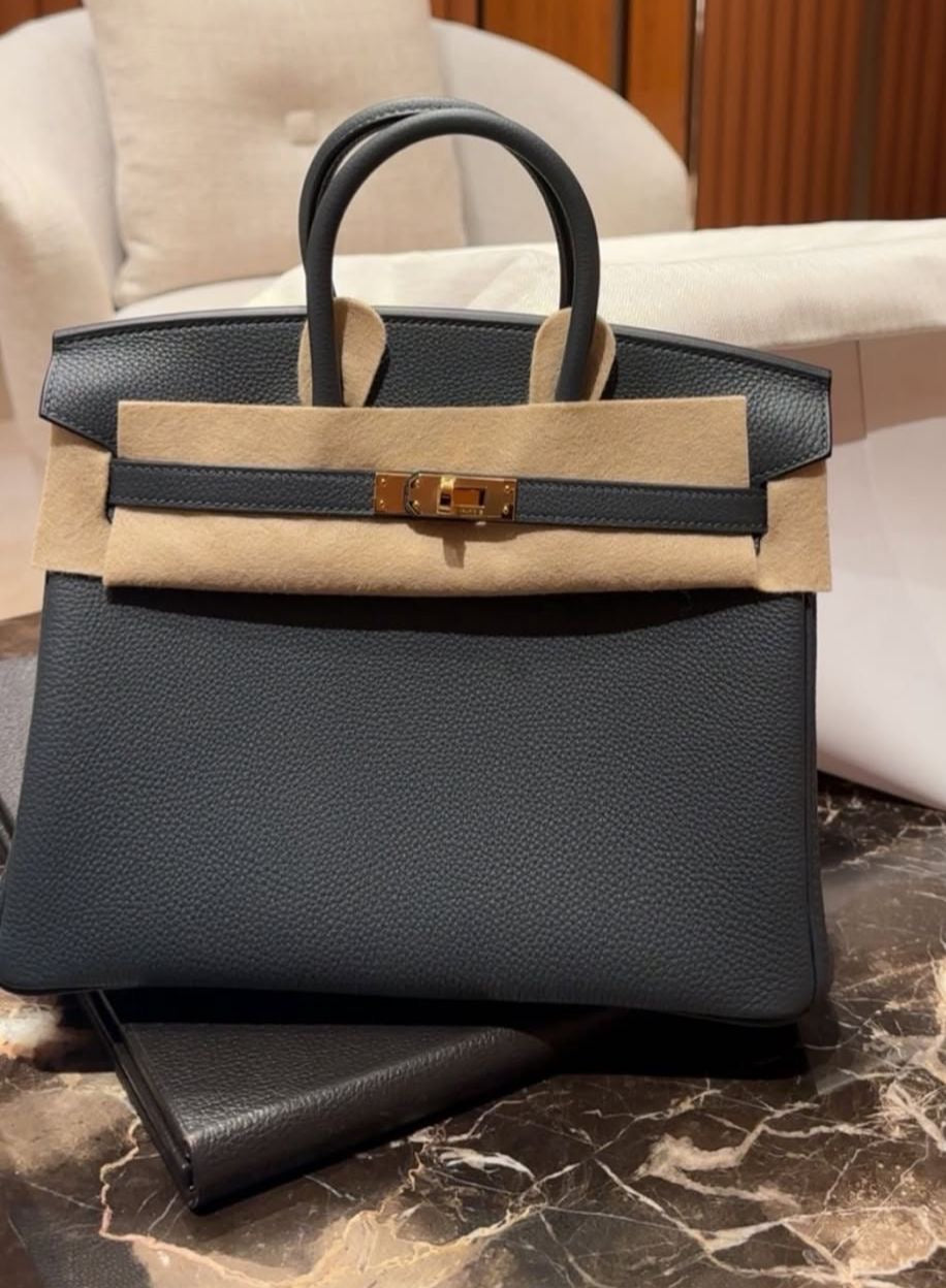 Hermes - birkin 25 togo - Gris misty gold hw
