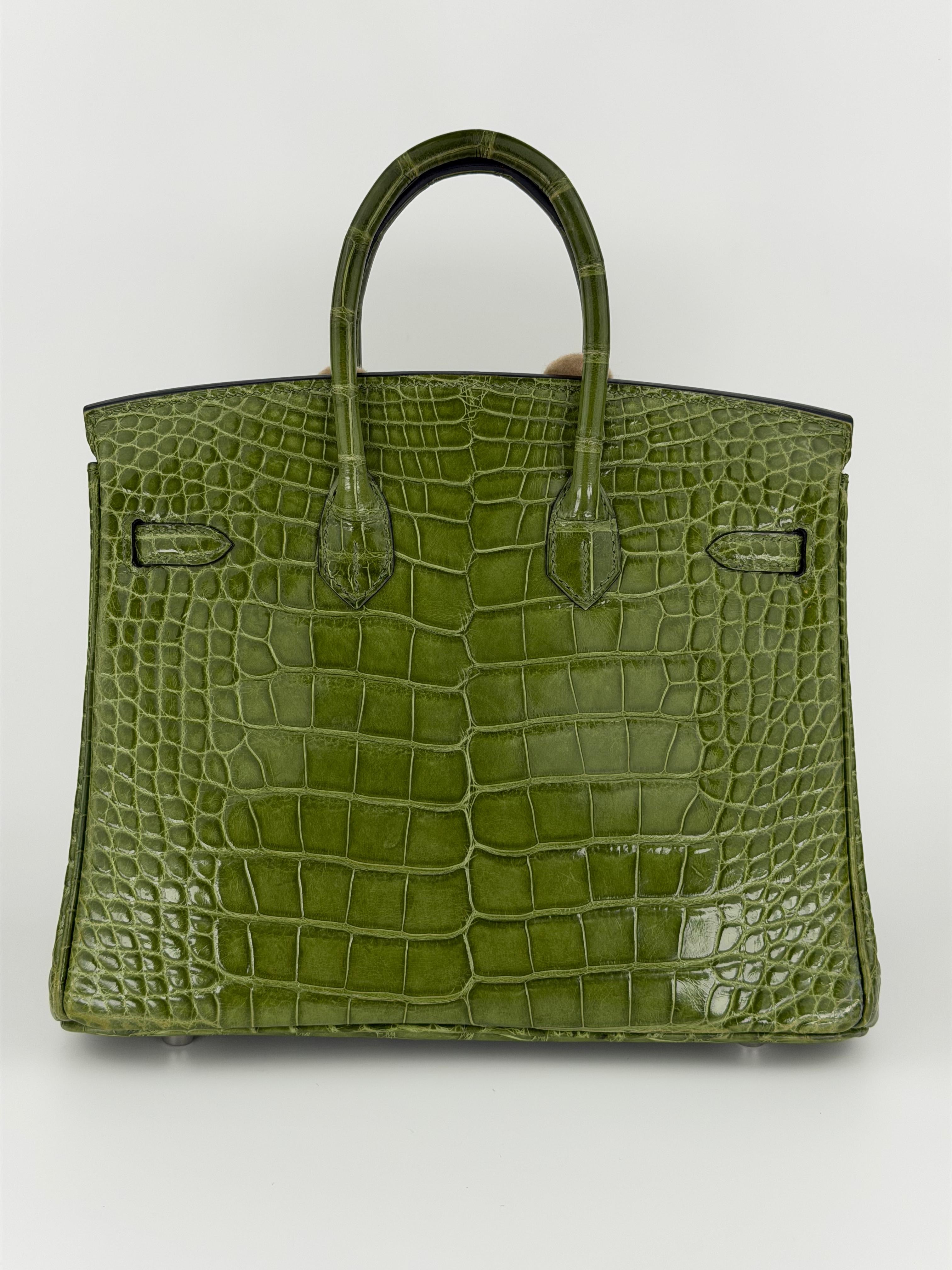 Hermes - B25 Pelouse Shiny Alligator Phw N - ready for delivery
