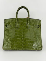Hermes - B25 Pelouse Shiny Alligator Phw N - ready for delivery
