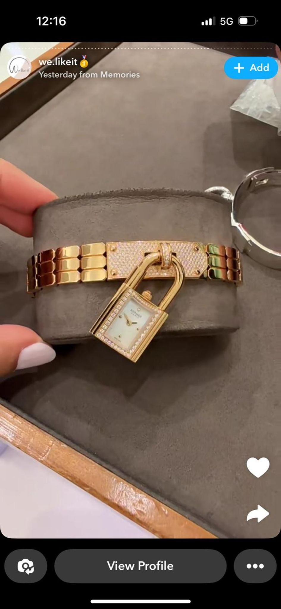 Hermes Kelly Diamond Mini model 16mm Rose gold Watch