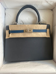 Hermes -Kelly 25 Tricolor Adoris/deep blue/ noir