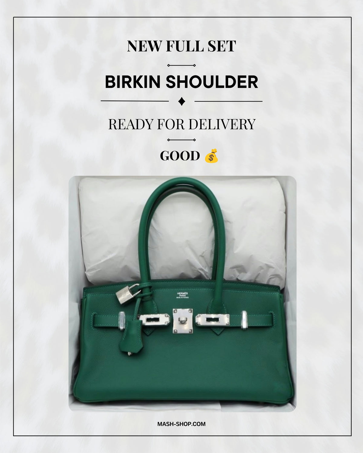 Hermes - birkin shoulder- vert moyen phw