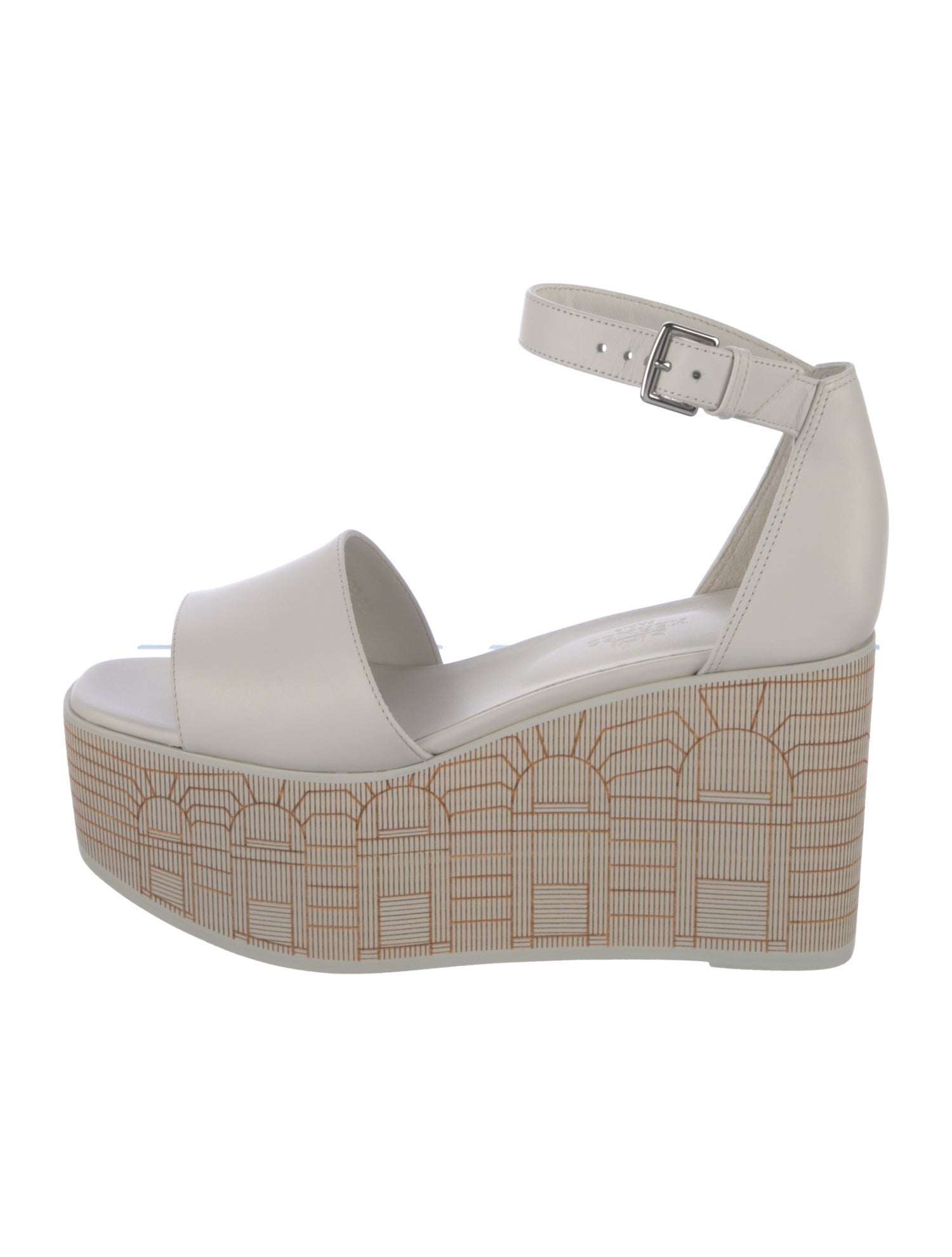 Hermes - Illusion 35 sandal -  Blanc De Paris - size 37