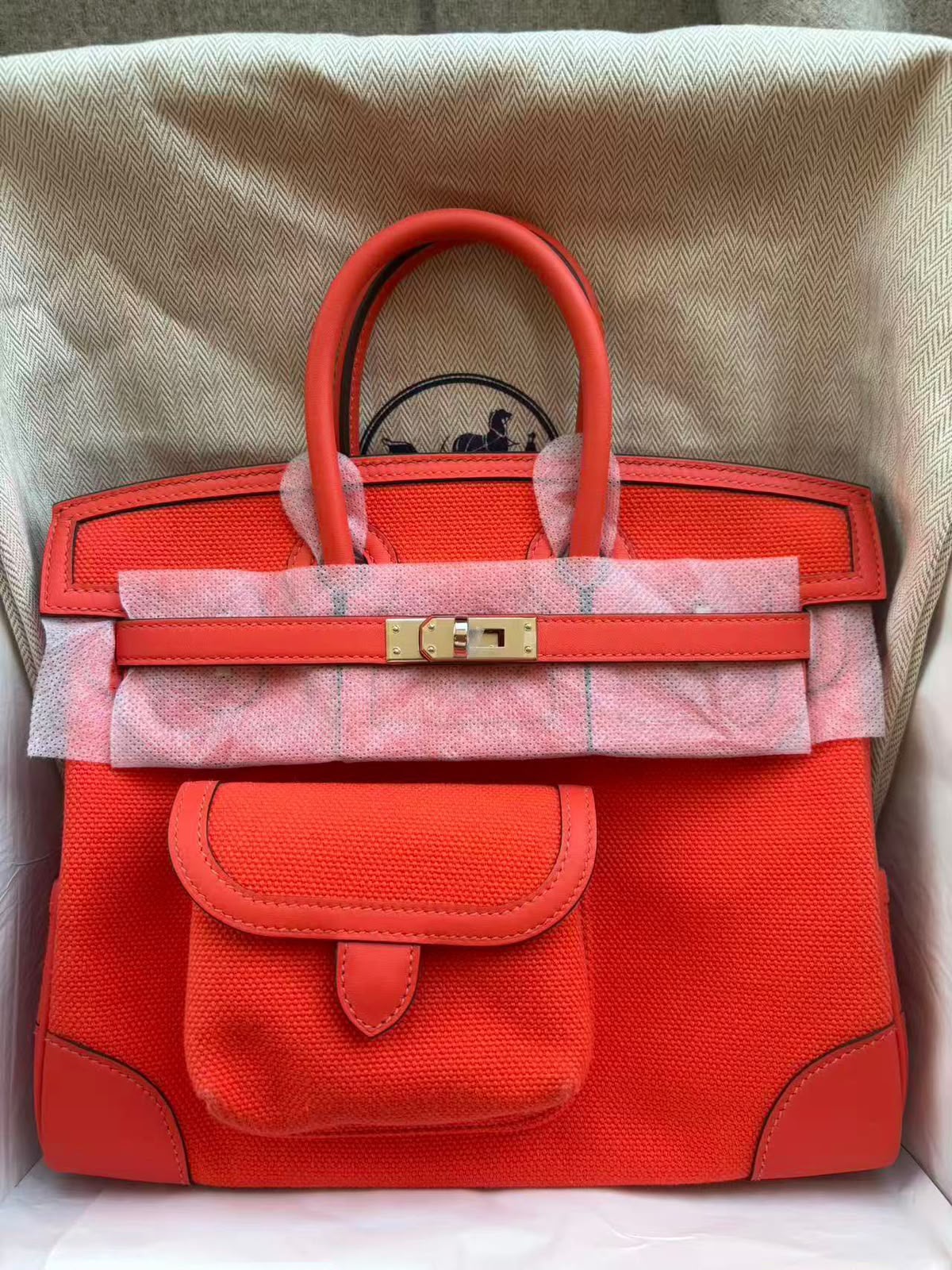Hermes- Birkin cargo 25 / orange field