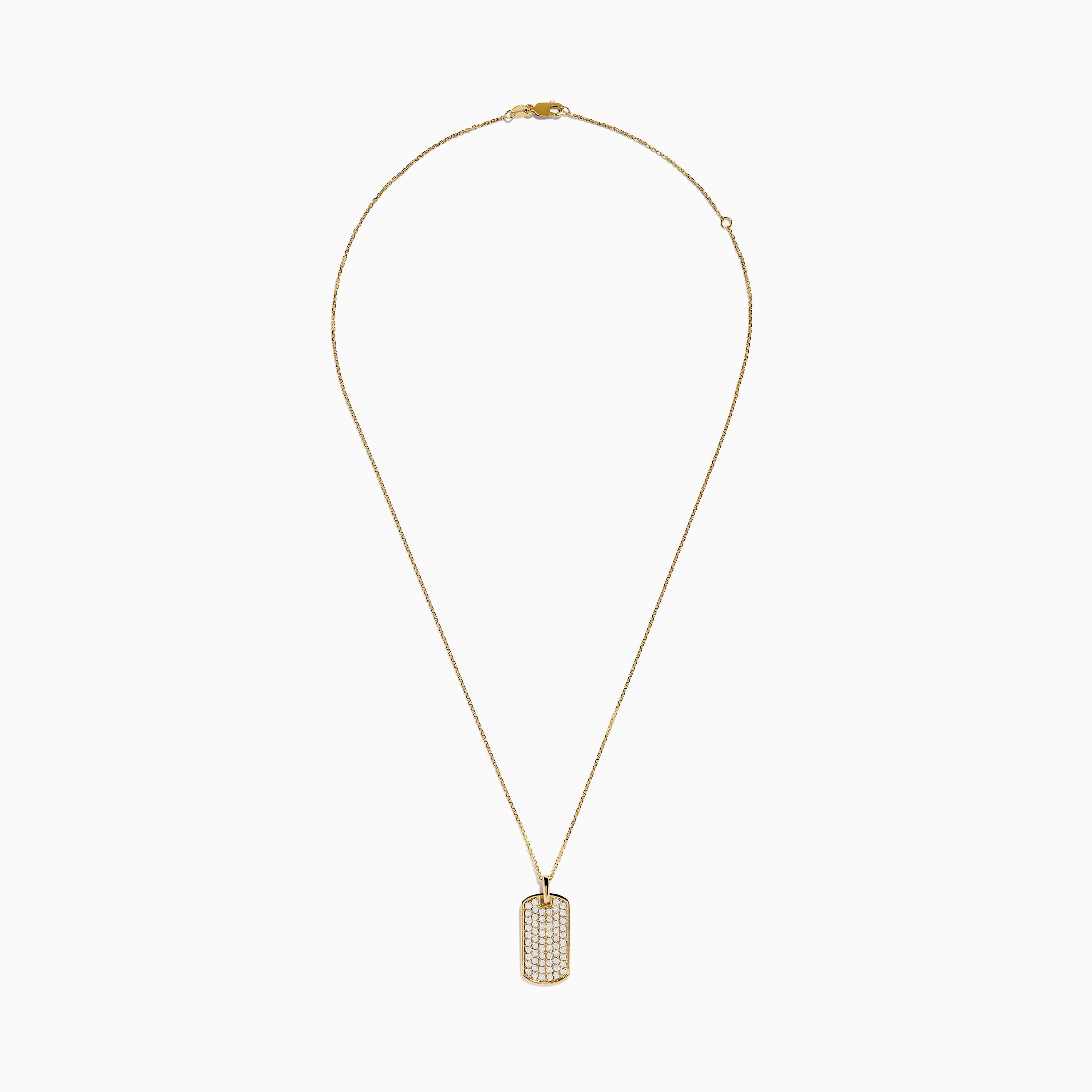 EF - 14K Gold Diamond Tag Pendant