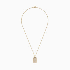 EF - 14K Gold Diamond Tag Pendant