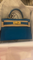 Hermes - kelly 20 Blue zanzibar - Chevre Gold hw