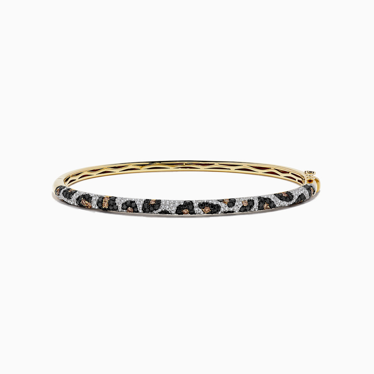 EF- 14K Yellow Gold Panther Spot Black, Espresso and White Diamond Bangle