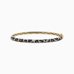 EF- 14K Yellow Gold Panther Spot Black, Espresso and White Diamond Bangle