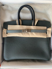Hermes - Birkin25 Epsom vert mangrove/ vert amande/ black