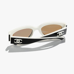 Chanel - Cat Eye Sunglasses - Black White Beige - Chanel Eyewear