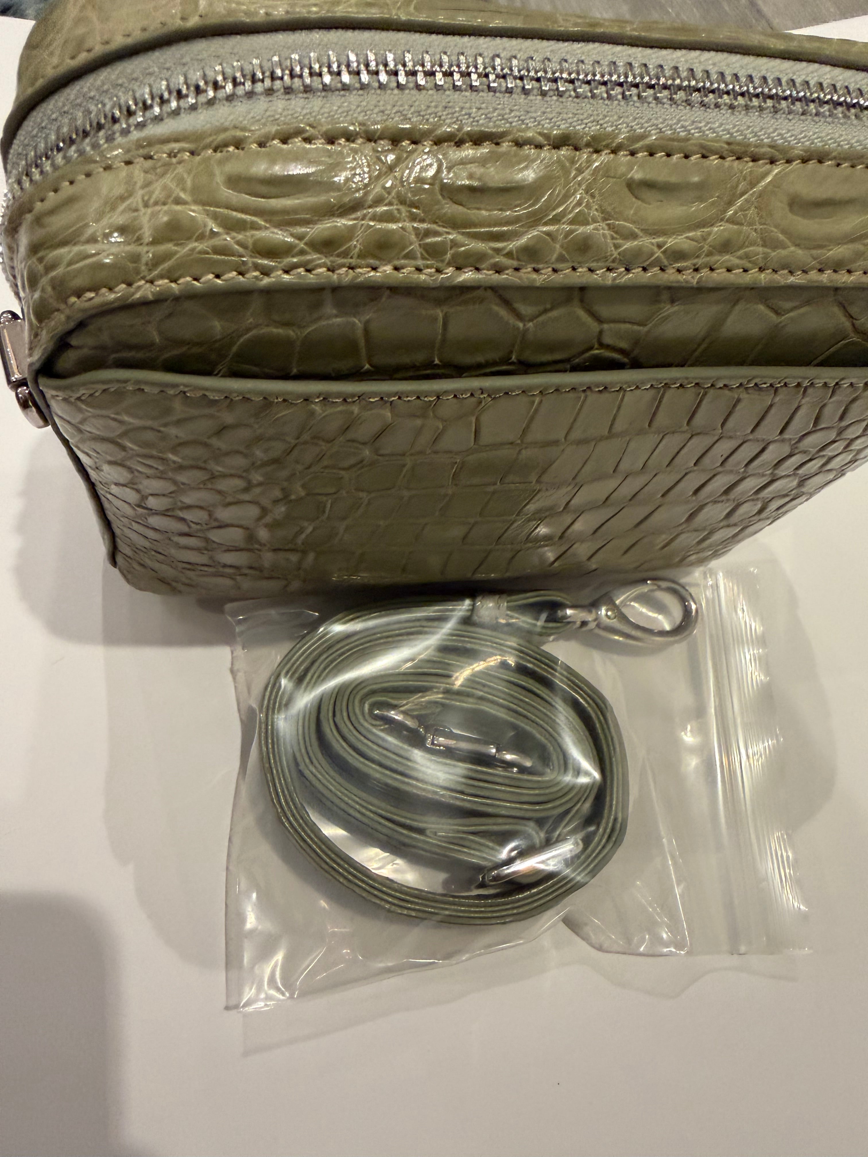 Bougie Bags - the real crocodile 🐊 -shoulder / cross - olive - with strap