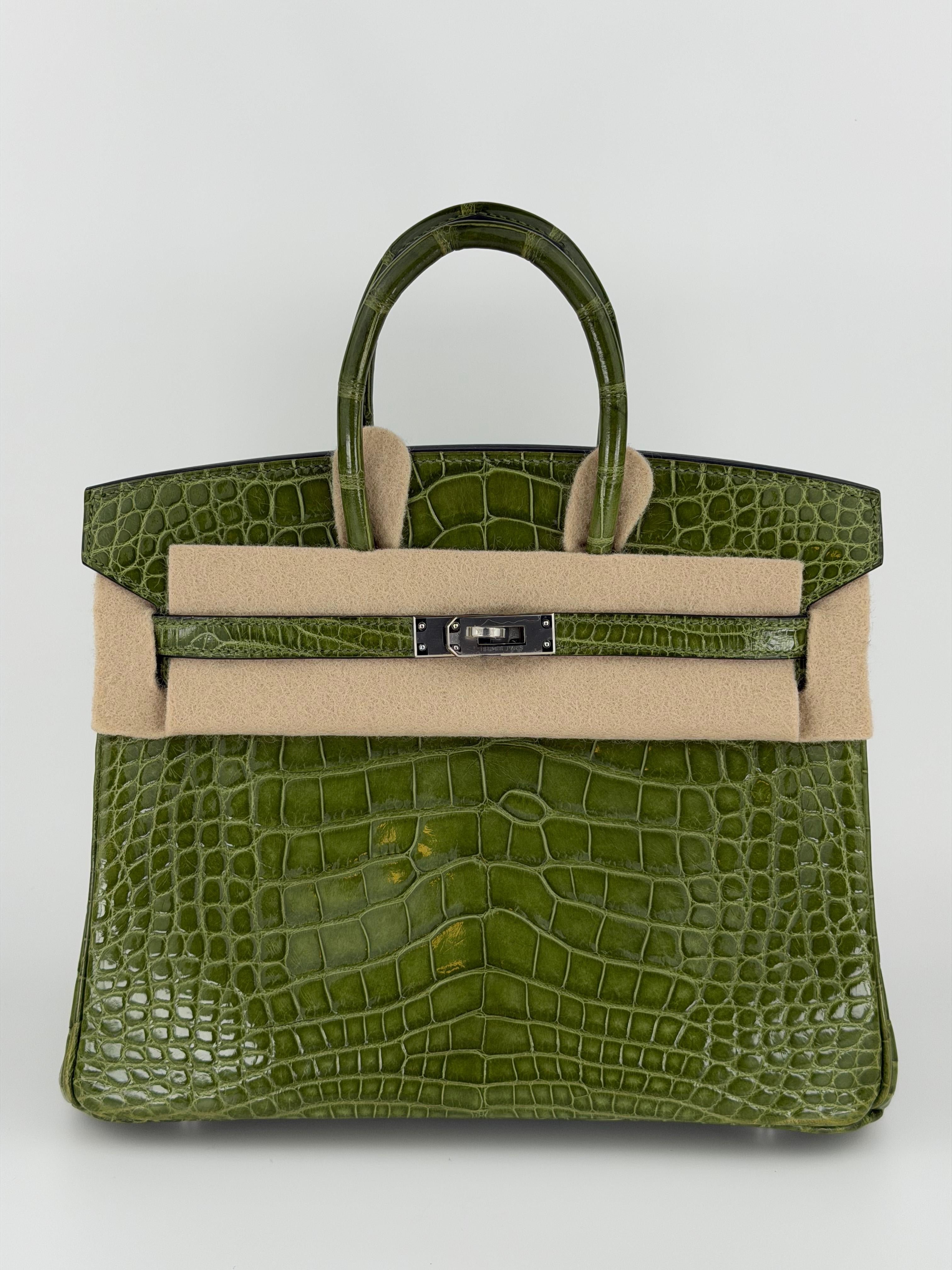 Hermes - B25 Pelouse Shiny Alligator Phw N - ready for delivery