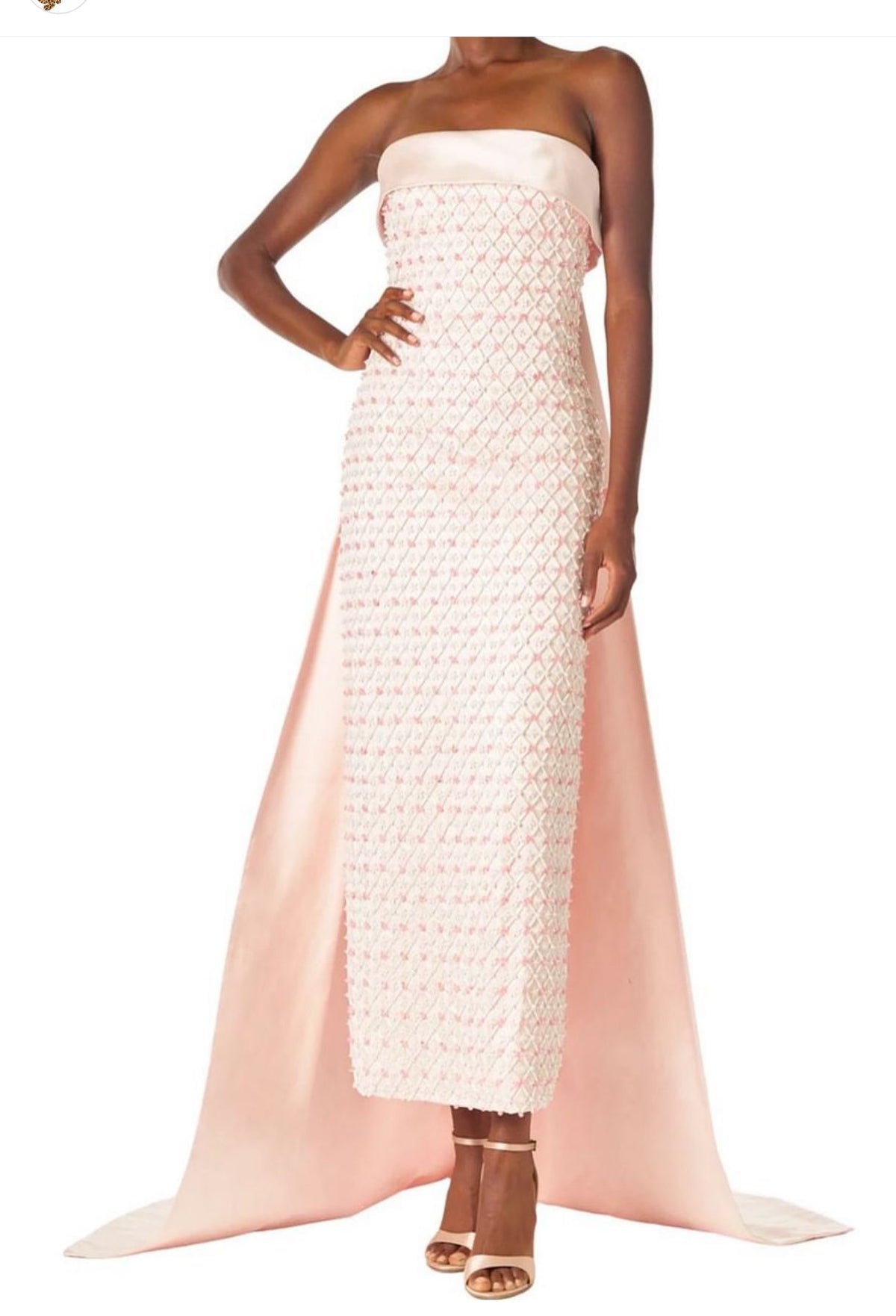 monique huillier - pink crystal  dress size 10 US