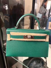 Hermes- Mini kelly 20 vert moyen - phw