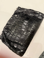 Bougie Bags - the real crocodile 🐊 - clutch/ cross  - black with strap