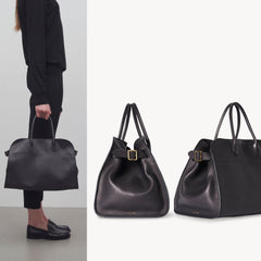 The row - margaux 15 - saddle leather black