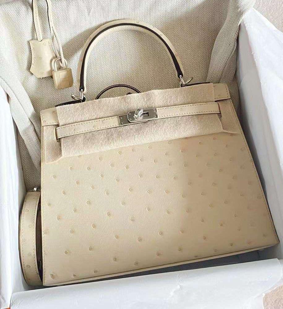 Hermes - kelly ostrich 25