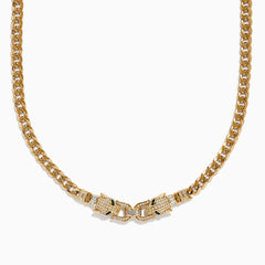EF - Signature 14K Yellow Gold Diamond and Emerald Panther Necklace