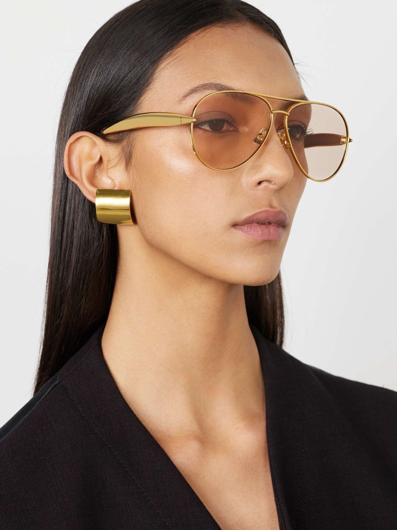 Bottega Veneta - Sardine Aviator-Style Gold-Tone Sunglasses