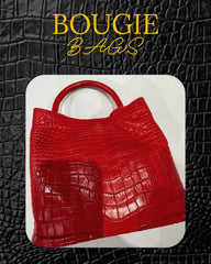Bougie Bags - the real crocodile 🐊 - shopping / shoulder  - fuchsia  - with strap