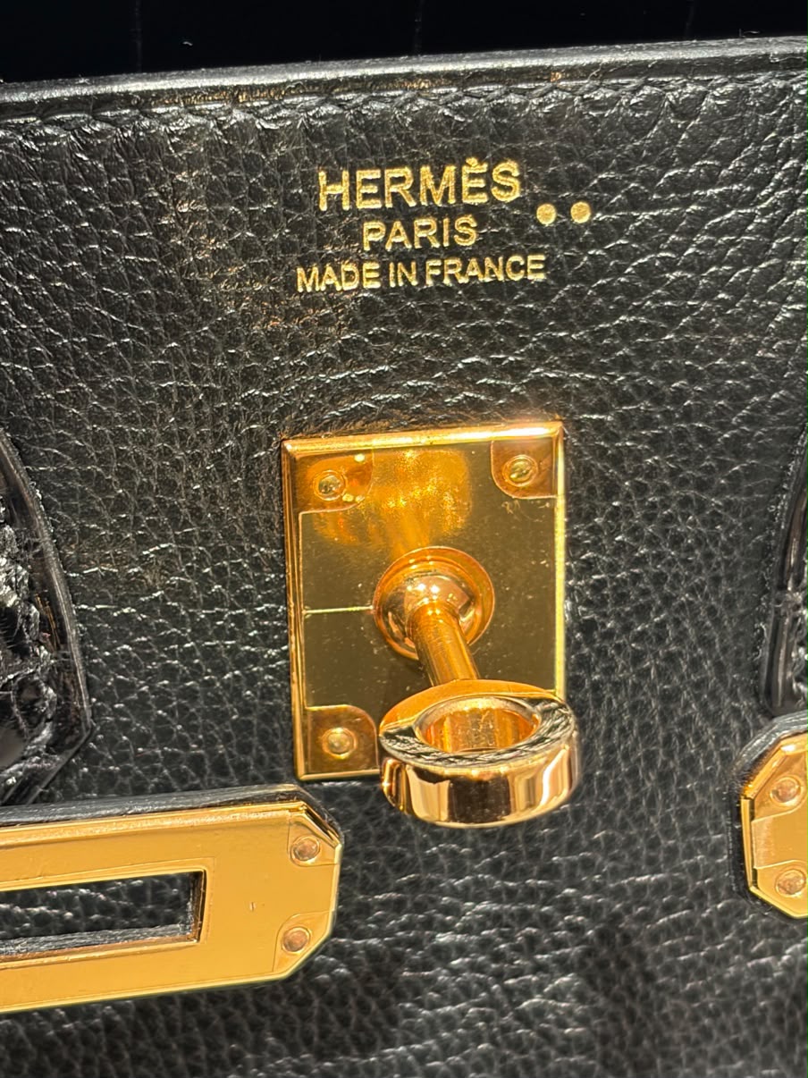 Hermes- Birkin 25 touch shiny - Noir GHW