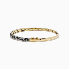 EF- 14K Yellow Gold Panther Spot Black, Espresso and White Diamond Bangle