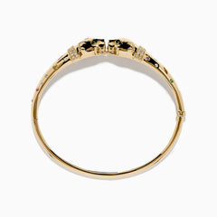 EF - Signature 14K Yellow Gold Multi Sapphire and Diamond Panther Bangle