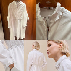 Hermes - long white shirt dress size 38 fits 42