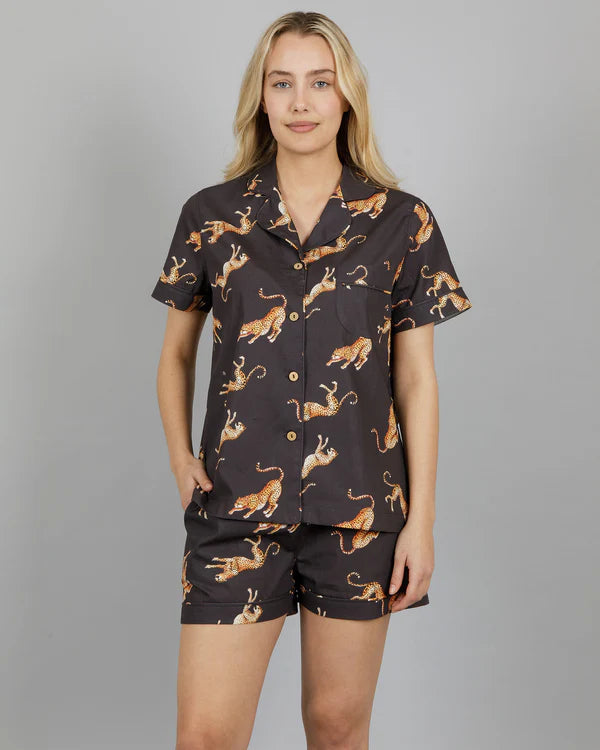 MASH X Woodstocklaundry  - WOMENS SHORT PYJAMAS SET JUMPING CHEETAH