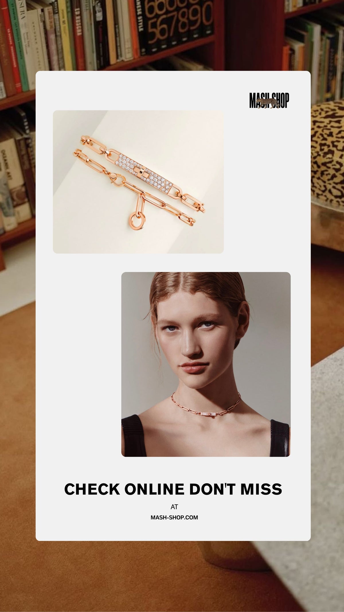 Hermes - diamond kelly choker - rose gold