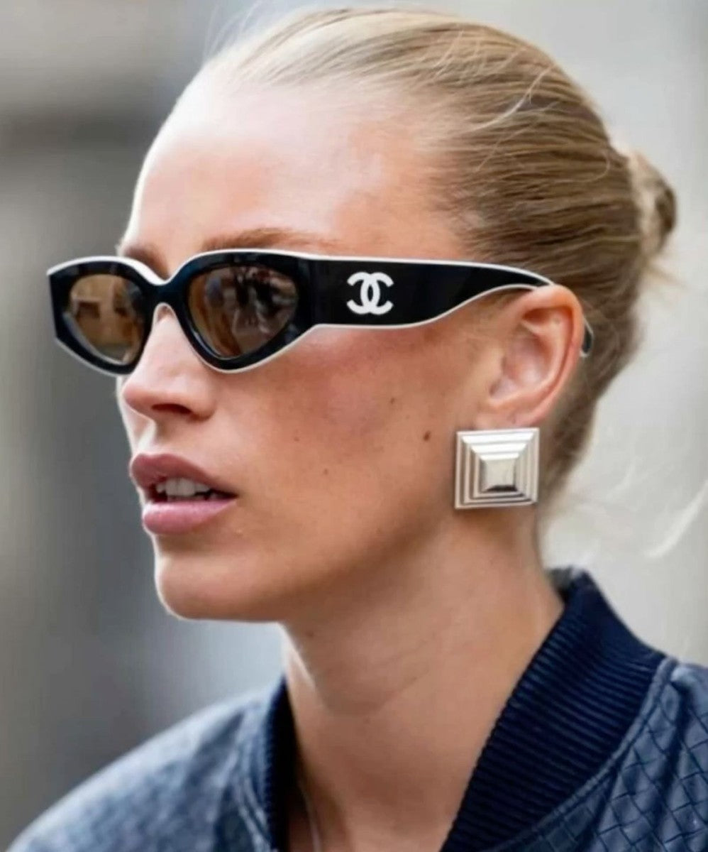 Chanel - Cat Eye Sunglasses - Black White Beige - Chanel Eyewear