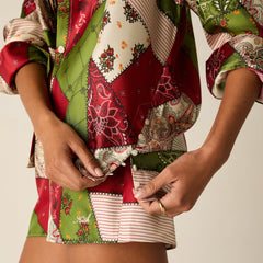 Kith -  Patchwork Print Short & shirt silk set
