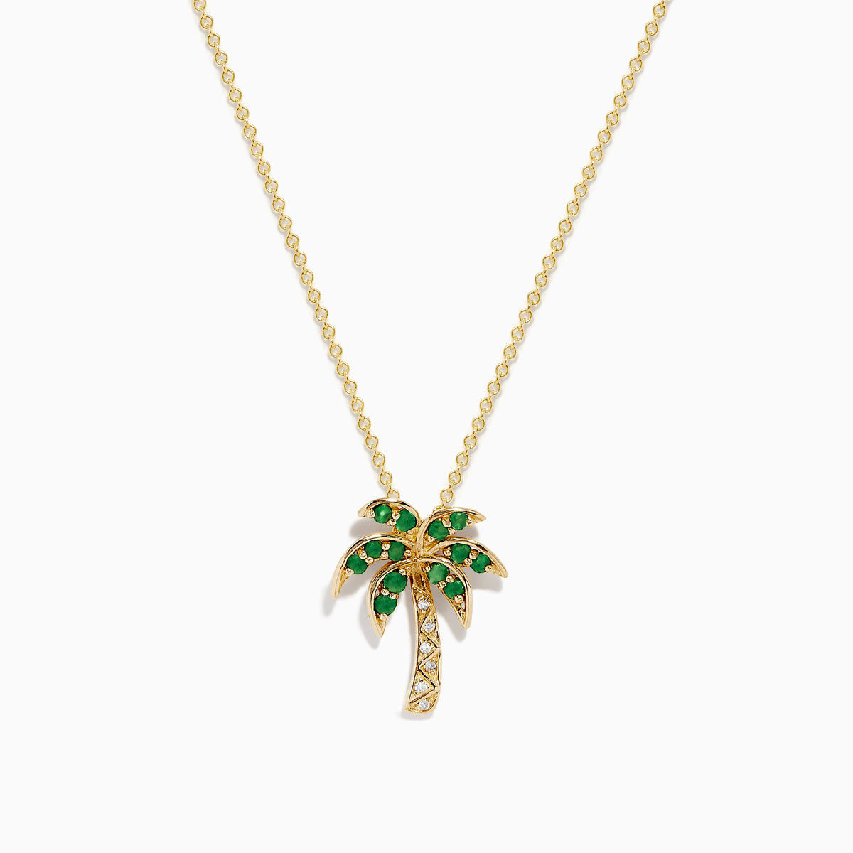 EF - 14 k gold  diamond & emerald palm tree 🌴