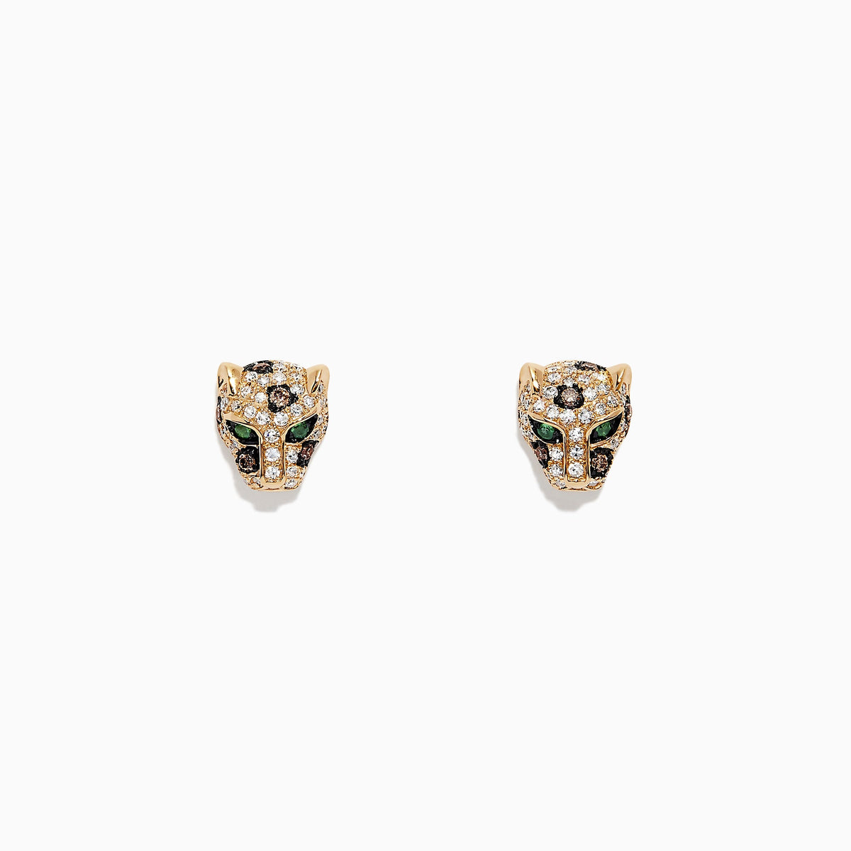 EF - Signature 14K Yellow Gold Diamond Panther Stud Earrings