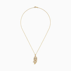 EF- Signature 14K Yellow Gold Sapphire and Diamond Panther Necklace