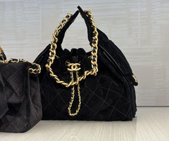 Chanel 25 -  small black suede