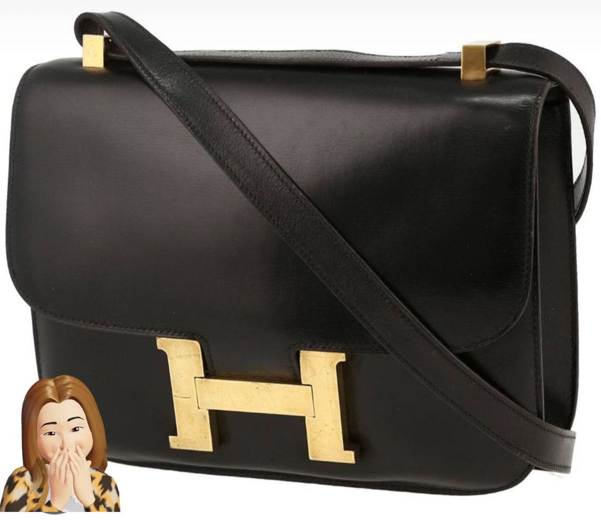 Hermes - black mini constance GHW