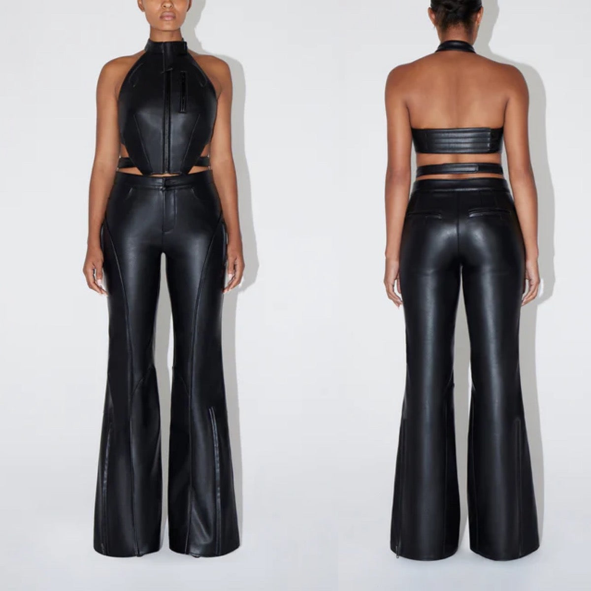 Khy - faux leather pants - black