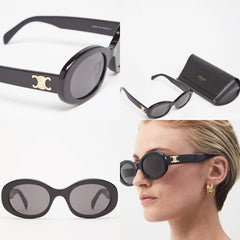Celine - Triomphe oval acetate sunglasses