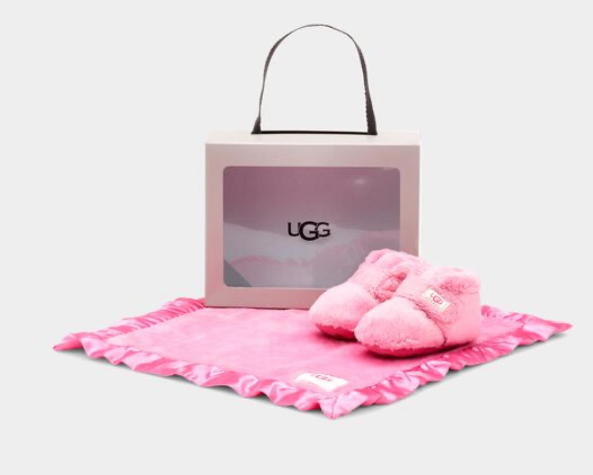 UGG- pink baby ugg with little blanket