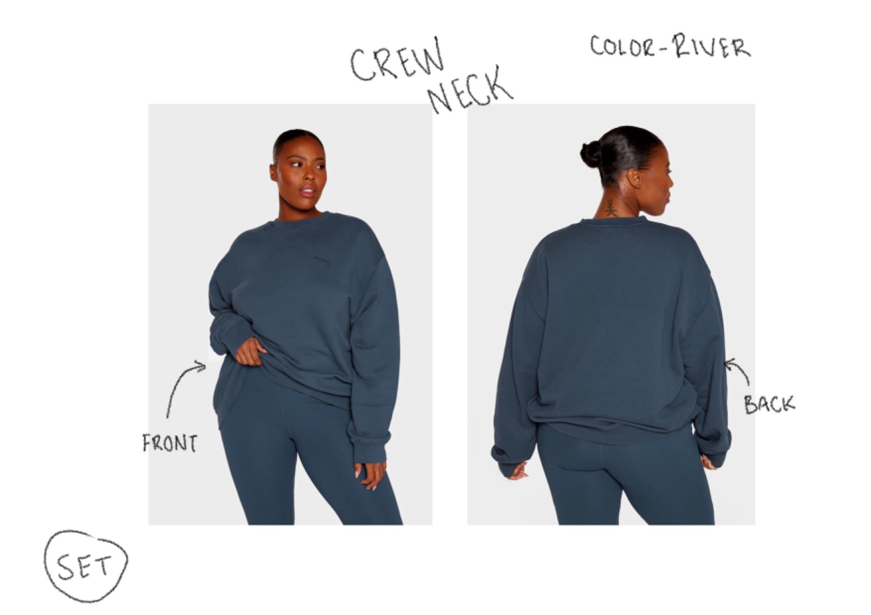 Set active - crewneck sweater - RIVER